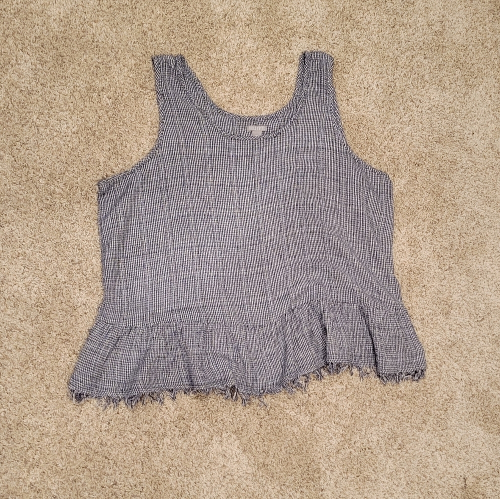 Falls Creek Navy/White Peplum Tank 3X